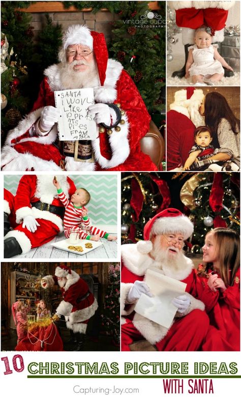 10 Christmas Picture Ideas with Santa| Capturing-Joy.com #santa #picture Christmas Pictures With Santa, Santa Photography, Christmas Picture Ideas, Santa Mini Session, Photos With Santa, Pictures With Santa, Parents Gifts, Santa Mini, Parents Christmas