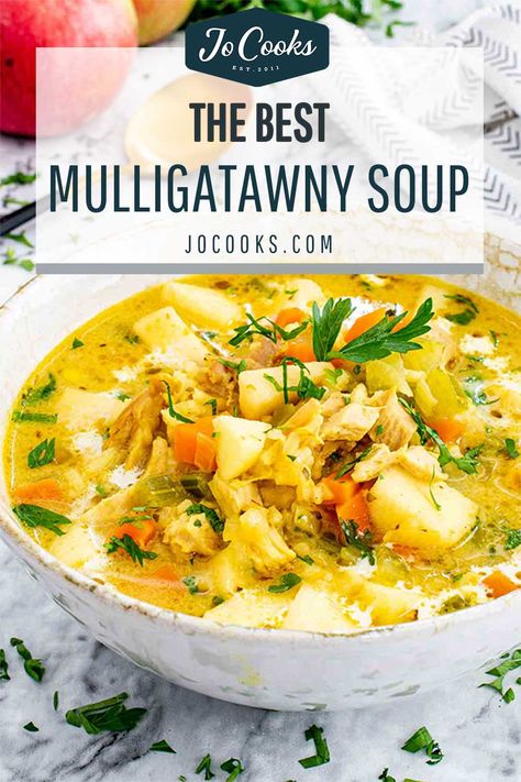 Chicken Mulligatawny Soup, Chicken And Apples, Crockpot Shredded Chicken Tacos, Crockpot Shredded Chicken, Curry Soup Recipes, Mulligatawny Soup, Indian Soup, Hearty Soup Recipes, Recipes Seafood