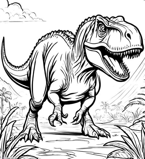 Woodland Animals Coloring Pages, Dinosaur Coloring Pages Free Printable, Unicorn Coloring Pages Free Printable, Wild Animals Coloring Pages, Coloring Pages Dinosaur, Colouring In Sheets, Dino Drawing, Animals Coloring Pages For Kids, Nature Coloring Pages