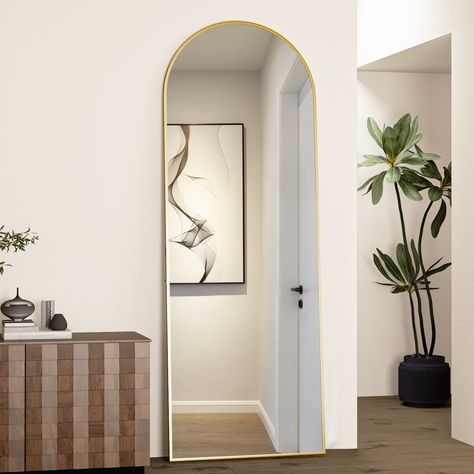 Arrives by Tue, Jan 23 Buy CONGUILIAO Arch Floor Mirror Full Length Mirror 64" x 21" Full Body Mirror Wall Leaner Standing Mirror, Gold Arch Mirror at Walmart.com Gold Arched Floor Mirror, Gold Arch Mirror, Arched Floor Mirror, Arch Floor Mirror, Tiny Nursery, Mirror For Bedroom, Mirror With Stand, Mirror Floor, Full Length Floor Mirror