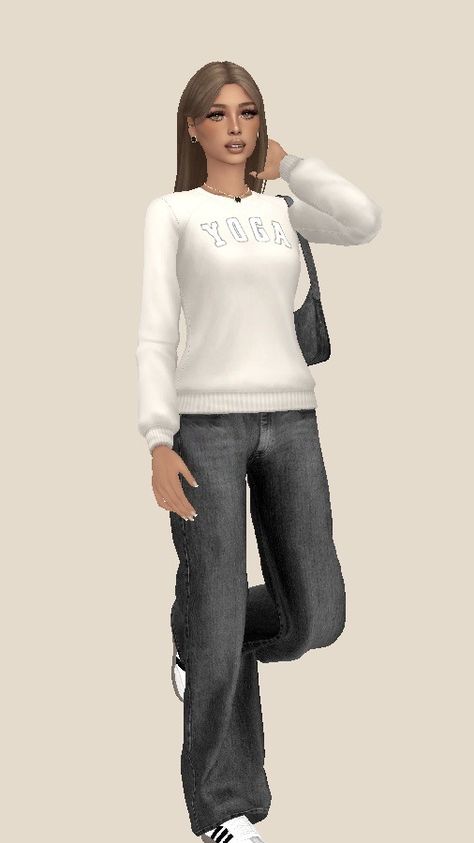 01. sweater | jeans | purse | trainers 02. sweater | jeans | bag | trainers 03. top | pants | uggs credit to all the cc creators <3 @backtrack-cc @deliciousthings @seoulsoul-sims @cocoelleansims @… Sims4 Uggs Cc, Woman Cc Sims 4 Clothes, Sims Sweatpants, Sims 4 Cc Woman Pants, Sims 4 Cc Patreon Winter Clothes, Sims 4 Women Pants, Sims 4 Cc Clothes Women Tops, The Sims 4 Cc Beanie, Ts4 Cc Formal Dress