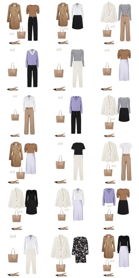 Spring Capsule Wardrobe 2022, Packing For Trip, Bussines Casual Woman, Wardrobe Art, Outfit Uni, Capsule Wardrobe 2022, Workwear Capsule Wardrobe, Look 2023, Workwear Capsule