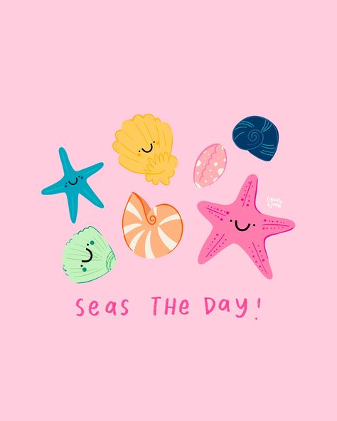 Some seaside feel good quotes to brighten your Monday whether you’re in a beach state of mind or not ✨🌊🐚 Seas the day and the whole week 🙌🏻💦 #quoteoftheday #mondayquotes #seastheday #cutequotes #laurajaneillustrations Summer Posters, Nautical Clipart, Quotes Summer, Daycare Decor, Cute Home Screen Wallpaper, Sea Illustration, Positive Wallpapers, Cute Home Screens, Seas The Day