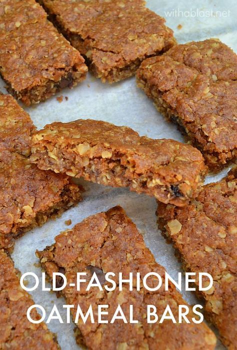 Breakfast Bar Diy, Oatmeal Bars Recipes, Old Fashioned Oatmeal, Bar Diy, Oatmeal Bars, Slices Recipes, Breakfast Bars, Cookie Bar Recipes, Breakfast Cookies