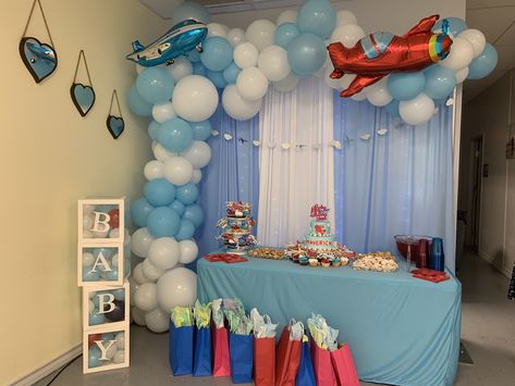 Airplane Balloon Decorations, Airplane Birthday Balloon Arch, Airplane Balloon Arch, Travel Balloon Arch, Airplane Balloon Garland, Airplane Party Decorations, Time Flies Birthday, Pilots Birthday, 2nd Birthday Party For Boys