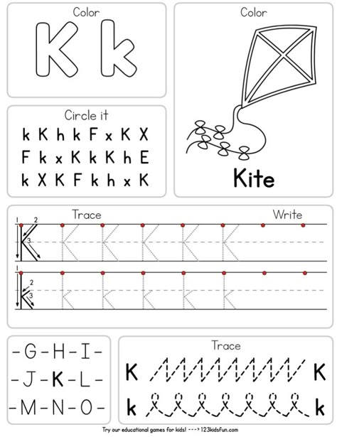 K Letter Worksheets For Preschool, Letter K Handwriting, Letter K Worksheets Kindergarten, Letter K Worksheet, Letter K Tracing Worksheet, Alphabet Copying Worksheet, Lowercase Letters Printable, Letter Worksheets Kindergarten, Jolly Phonics Activities