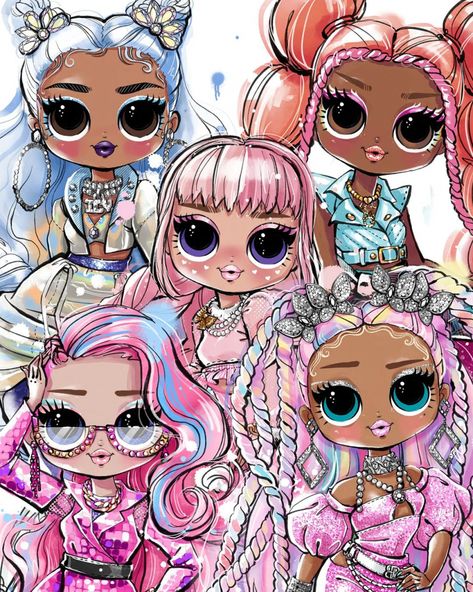 Omg Dolls Drawing, Winter Fashion Show, Doll Clipart, Lol Omg Dolls, Chibi Coloring Pages, Lol Birthday, Lol Suprise, Omg Dolls, Surprise Ball