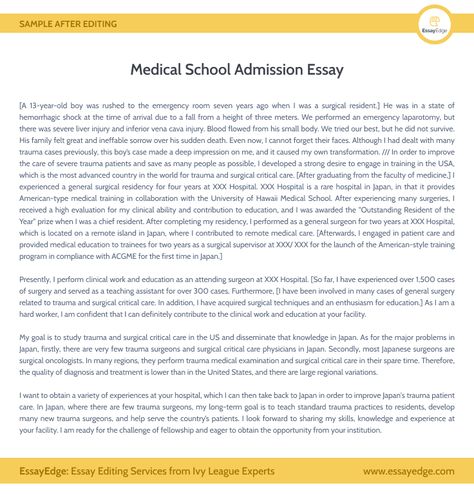 Sample essay for admission to medical school will help you point out the information to include. Admission essay is your unique story that helps admission committee formulate opinion of who you are and what your goals are. Sample medical college admission essays will make you noticeable among the other candidates. Essay Writing Examples, College Essay Examples, Admission Essay, College Admission Essay, Essay Structure, College Application Essay, Essay Writing Skills, Admissions Essay, Essay Prompts