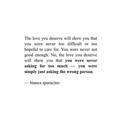 Bianca Sparacino on Instagram: “The love you deserve will choose you just as confidently as you choose it. The love you deserve will fight for what you have when…” You Deserve Quotes, Choose Me Quotes, Bianca Sparacino, Deserve Better Quotes, Deserve Quotes, Better Quotes, You Deserve Better, Poem Quotes, Self Love Quotes