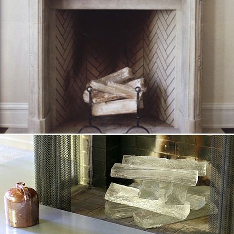 If we ever get stuck in a house with a fireplace, fill it with selenite "logs" Selenite Fireplace, Fireplace Decor, A House, Entryway Tables, Home Accessories, Entryway, Fireplace, Apartment, House Design