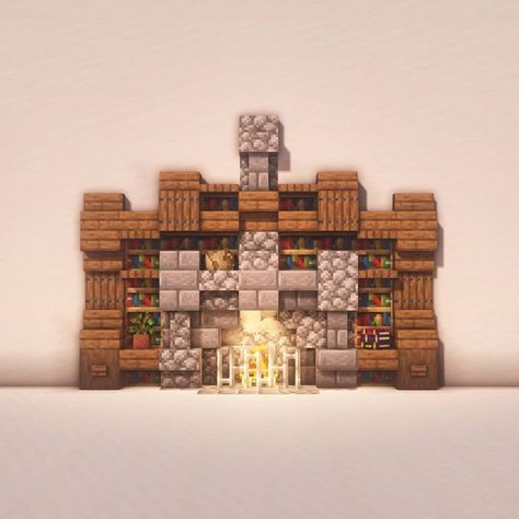 Minecraft Fireplace Design, Minecraft Fireplace Ideas, Fireplace Minecraft, Minecraft Fireplace, Vanilla Minecraft, Case Minecraft, Minecraft Shaders, Minecraft Interior Design, Fireplace Designs