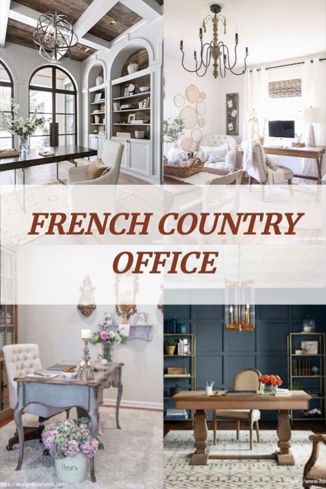 FRENCH COUNTRY OFFICE French Country Office, Country Office, Office Images, Interior Design Inspiration, French Country, Decor Inspiration, To Work, Decor Ideas, Gallery Wall