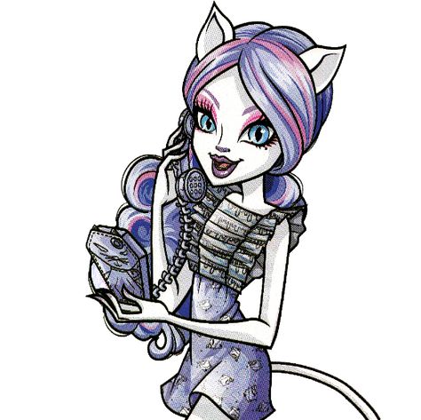 Monster High: Catrine DeMew! Catrine DeMew is a werecat who is a skilled sketch artist, and is always looking for an opportunity to create art. She used to live in Scaris, but has recently transferred over to Monster High. Monster High Catrine Demew, High Artwork, Monster High Wiki, Catrine Demew, History Cartoon, Monster High School, Monster H, Profile Art, Arte Monster High