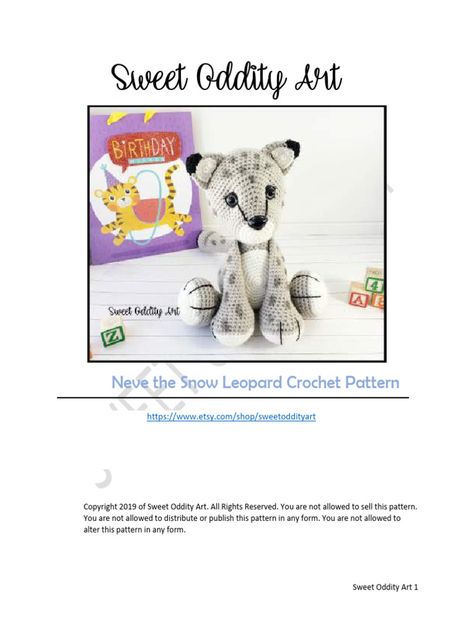 Crochet Snow Leopard Free Pattern, Leopard Crochet, Crochet Leopard, Oddity Art, Crochet Embroidery, Art Birthday, Snow Leopard, The Snow, Free Crochet Pattern