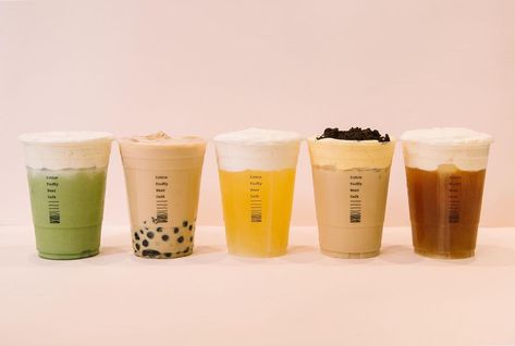 Cheese Tea Is the Newest Trend You Never Knew You Needed — On Trend Almond Jelly, Melon Tea, Cheese Tea, Tea Places, Cream Cheese Topping, Trendy Food, Yogurt Drinks, Honey Tea, Fruity Pebbles