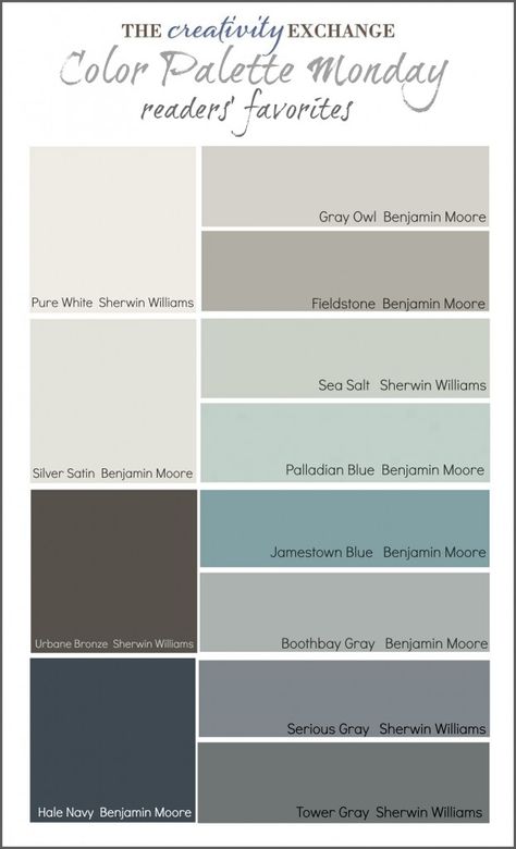 Readers' Favorite Paint Colors {Color Palette Monday} #colorpalette #paintcolor Manchester Tan, Benjamin Moore Gray, Favorite Paint Colors, Favorite Paint, Interior Paint Colors, New Wall, Colour Schemes, Wall Color, Room Colors