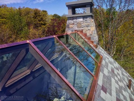 Custom Oceanfront Rooftop Ridge Skylight | York, ME Roof Windows Skylight, Ridge Skylight, Large Skylight, Flat Roof Skylights, Skylight Glass, Roof Skylight, Skylight Design, Forest Retreat, Roof Lantern