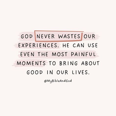 Everything we go through, both positive and negative, has the potential to shape us and contribute to God’s plan for our lives. The scripture is filled with reminders that God is with us through everything and that even the most challenging experiences can ultimately contribute to our growth and bring about good in our lives. Even when circumstances seem negative, God can ultimately use them for good in the lives of those who follow Him. ✨ Romans 8:28: “And we know that in all things God wo... God Of All Comfort, Motivational Bible Quotes, Consider It Pure Joy, God Is With Us, Bible Study Methods, God Can, Romans 8, I Know The Plans, Hard Days