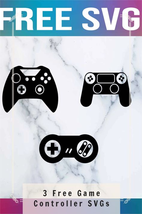 Cricut silhouette free SVG templates, cutout images, vinyl, HTV project ideas Xbox Cricut, Cricut Images Free Svg, Free Svg Files For Cricut Mario, Free Svg Files For Cricut, Svg Free, Video Game Svg Free, Gaming Svg Free, Free Svg Files For Cricut Gamer, Gamer Svg Free