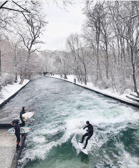 thecoolhunter on Twitter: "Winter Surfing in Munich, Germany https://t.co/VV15ka4Gbc" Surfer Life, Christmas In Germany, Cities In Germany, Best Instagram Photos, Surfer Dude, Time To Travel, Destination Voyage, Munich Germany, Pictures Of People