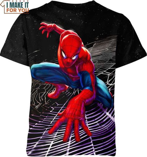 Spider Man Marvel, Superhero Man, Comic Marvel, Spiderman Kids, Marvel Gifts, Wolverine Marvel, Cartoon Gift, 3d T Shirts, Stylish Shirts