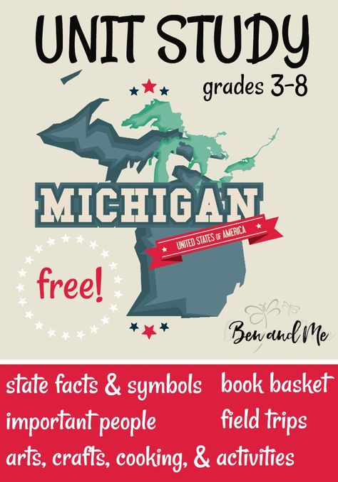 Michigan Crafts, Scavenger Hunt Printable, 4th Grade Social Studies, Homeschool Geography, Book Baskets, Homeschool Encouragement, The Great Lakes, State Of Michigan, Unit Study