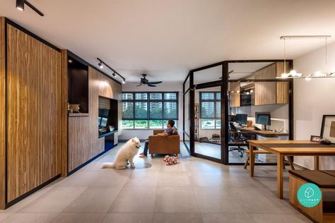 We absolutely love these four- and five-room flats that have maxed out on super style. Get inspired! Hdb Renovation, Doors, Living Room, Design