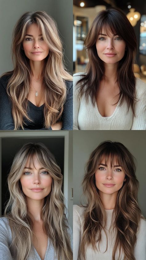 25 Best Curtain Bangs Haircut Ideas to Make You Look Awesome Tapered Curtain Bangs, Long Blonde Curtain Bangs, Curtain Bangs Haircut Ideas, Wispy Curtain Bangs Medium Hair, Curtain Bangs With Face Framing Layers, Long Hair And Curtain Bangs, Whispy Curtains Bangs With Long Hair, Curtain Bangs For Straight Hair, Curtain Bangs Haircut