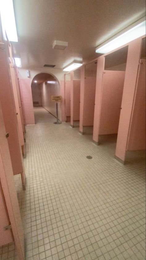 my photo #creepy #liminalspace #backrooms #subliminals #dreamcore #bathroom #surreal #weirdcore #familiar #nostalgia #aesthetic Ladies Restroom, Nostalgia Aesthetic, Concept Board, Empty Spaces, Weird Dreams, Brutalism, Dream Spaces, Surrealism, Pink