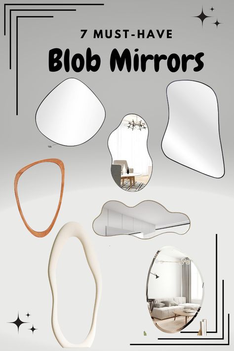 Blob Mirror Collection from Amazon. Modern Mirror, Contemporary Mirror, Eclectic Mirror, Bohemian Mirror, Artistic Mirror, Funky Mirror, Whimsical Mirror, Playful Mirror, Child's room mirror. Sqwiggly Mirror, Funky Mirror Ideas Aesthetic, Wiggly Mirror Aesthetic, Living Room Ideas Small Spaces, Quirky Mirror, Mirror Wall Decor Ideas, Mirror Wall Decor Living Room, Room Ideas Small Spaces, Aesthetic Mirrors