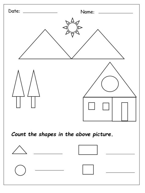 Worksheets For 1st Grade, Grade R Worksheets, Shapes Activity, Shape Worksheets For Preschool, Shapes Worksheet Kindergarten, Worksheets For Class 1, First Grade Math Worksheets, Geometry Worksheets, Mathematics Worksheets