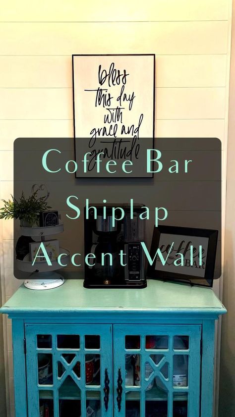 Apr 20, 2022 - This Pin was created by Klassy Design Ventures on Pinterest. Skill level: Medium | Coffee Station- Shiplap Accent Wall➡ :heavy_plus_sign:Styling.. Wall Styling, Shiplap Wall, Shiplap Accent Wall, Shoe Molding, Easy Diy Decor, Diy Building, Butler's Pantry, Diy House Projects, Diy Farmhouse