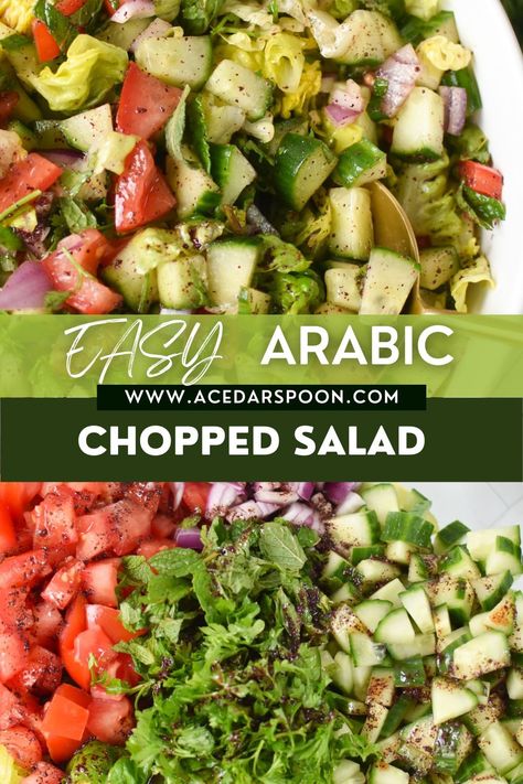 This easy Arabic salad is going to revolutionize your traditional take on a salad and transform it with flavor, spice, and the freshest ingredients. So easy to put together. Arabic Salad, Greek Marinated Chicken, Vegetable Salads, Salad Dressing Container, Pork Salad, Beef Salad, Lentil Salad, Healthy Side, Lunch Salads