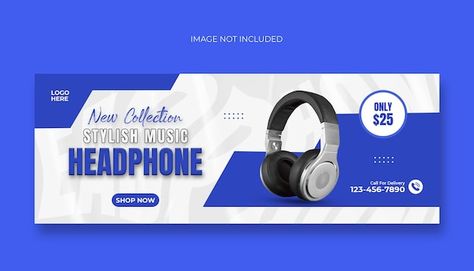 Facebook Cover Template, School Admissions, Music Headphones, Digital Marketing Business, Cover Template, Web Banner, Banner Template, Facebook Cover, Media Post