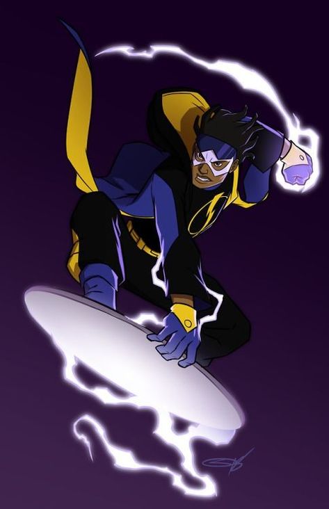 Static Shock, Hero Black, Black Cartoon Characters, Arte Dc Comics, Shocking News, Black Lightning, Junk Art, Black Characters, Black Cartoon