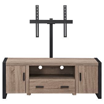 Reclaimed Wood TV Stand With Mount - Driftwood (60 Reclaimed Wood Tv Stand, Industrial Tv Stand, Grey Tv Stand, Tv Stand With Mount, Walker Edison Furniture, Stand Tv, Industrial Design Trends, Wood Tv Stand, Furniture Design Chair