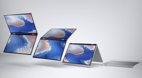 Dell has unveiled its experimental dual-screen laptop’s prototype which the company has named “Dell Concept Duet” at the CES 2020 event. Whatsapp Tricks, Virtual Keyboard, Fitness Armband, First Iphone, News Apps, Design Language, Unusual Design, Marketing Strategy Social Media, Microsoft Windows