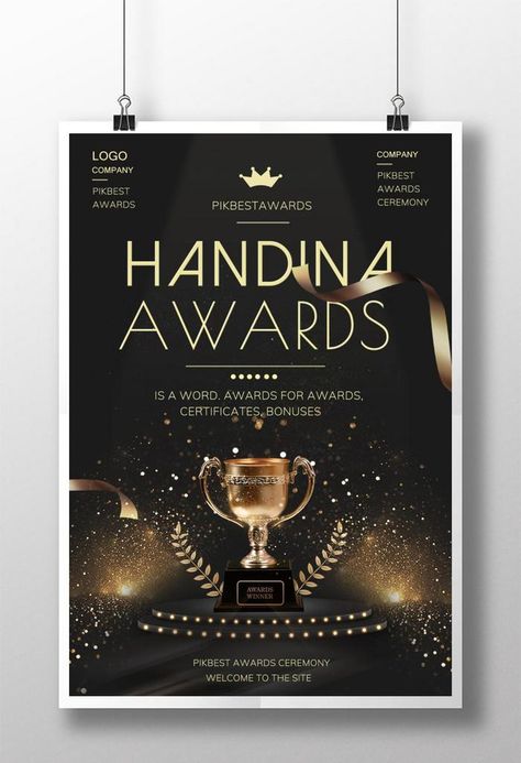 Black Gold Awards Ceremony Poster#pikbest#Templates Award Poster Design Layout, Award Ceremony Poster, Award Poster Design, Award Poster, Standee Design, Bunting Design, Logo Design Set, Gold Banner, Poster Psd Free Download