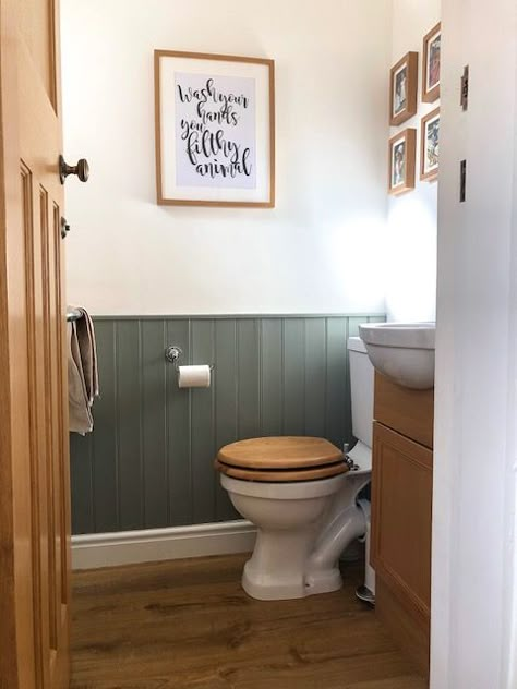 Transform your Home with Tongue and Groove Wall Panelling Toilet Remodel, Small Downstairs Toilet, Tongue And Groove Walls, Wooden Panelling, Tongue And Groove Panelling, Small Toilet Room, Room Decoration Ideas, Downstairs Loo, Diy Wand