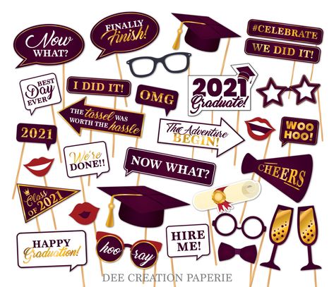 Excited to share the latest addition to my #etsy shop: Graduation Photo Booth Printable Props - Class of 2021, Instant Download Graduation Photo Booth Props 2021, Burgundy Graduation Party Decor https://etsy.me/3qnuCgA #red #graduation #gold #grad #gradparty #highschoo Blue Graduation Decorations, Photo Booth Props Free, Gold Graduation Decorations, Photo Booth Printables, Diy Fotokabine, Graduation Party Photo Booth, Blue Graduation Party, Graduation Photo Booth Props, Printable Props