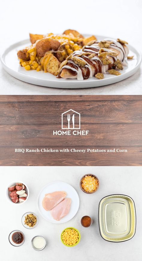 Baked Potato Chicken Casserole, Homechef Recipes, Cooking Red Potatoes, Potatoes And Corn, Meal Kit Delivery Service, Hello Fresh Recipes, Loaded Baked Potatoes, Crusted Chicken, Ranch Chicken