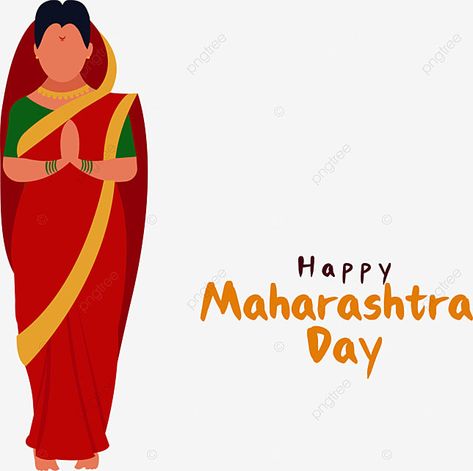 Maharashtra Day, Women Vector, Dress Clipart, Red Suspenders, Saree Women, Women Saree, Red Hair Woman, Summer Clipart, Red Saree