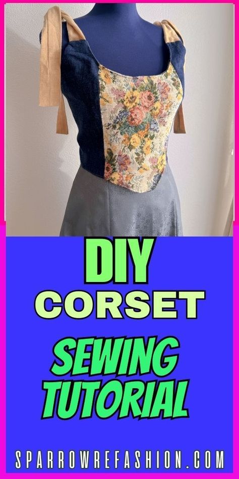 Diy video how to sew corset | free Basic top PDF pattern hacking Easy Corset Top Pattern, Free Corset Top Pattern, Corset Top Pattern Free, How To Make A Corset Pattern, Diy Corset Top Pattern, Sewing A Corset, Top With Ribbon Straps, Sew Corset, Corset Top Diy