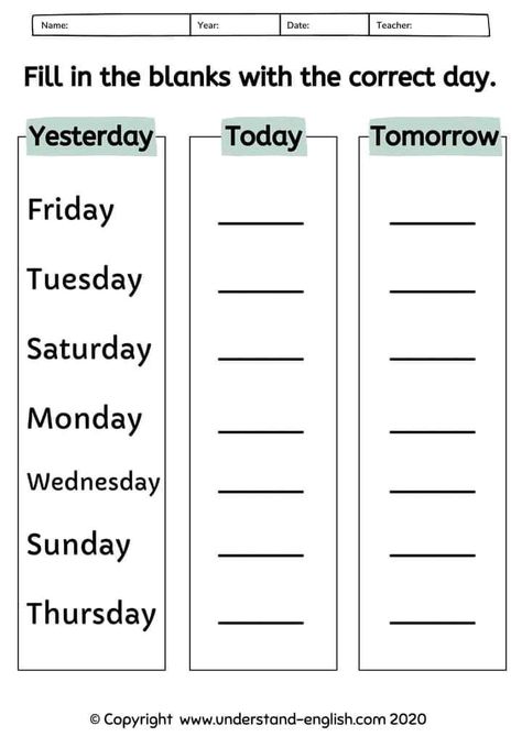 Days Of Week Worksheet, Name Of Days, Plural Nouns Worksheet, Week Name, Phonics Reading Passages, Homework Folder, Nouns Worksheet, Reading For Beginners, How To Teach Kids