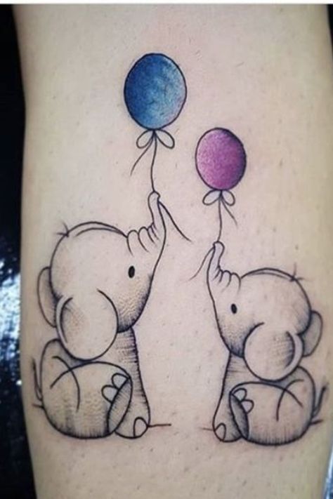 15 Classy Women's Elephant Tattoo Ideas To Blow Your Mind 2 Elephants Tattoo, Mother Of 2 Tattoo Ideas, Elephant Tattoo Ideas, Elephant Family Tattoo, Baby Elephant Tattoo, Cute Elephant Tattoo, Baby Tattoo Designs, Petit Tattoo, Elephant Tattoo Design