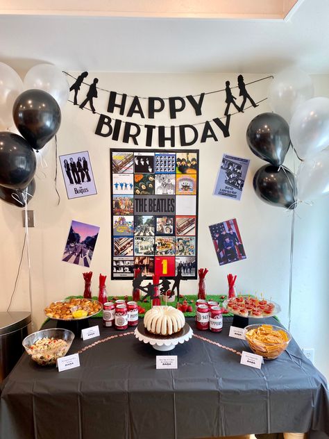 The Beatles Birthday Party Ideas, The Beatles Themed Birthday Party, Beatles Birthday Party Decorations, The Beatles Party Ideas, The Beatles Birthday Party, Beatles First Birthday Party, Beatles Themed Birthday Party, Beatles Cake Topper, Beatles Party Decorations