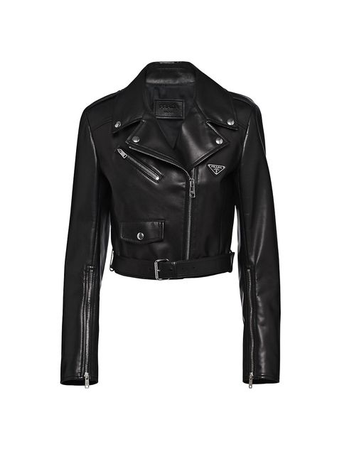 Biker Jacket Women, Prada Runway, Prada Jacket, Adidas Football, Prada Leather, Mens Lifestyle, Triangle Logo, Women Essentials, Leather Biker Jacket