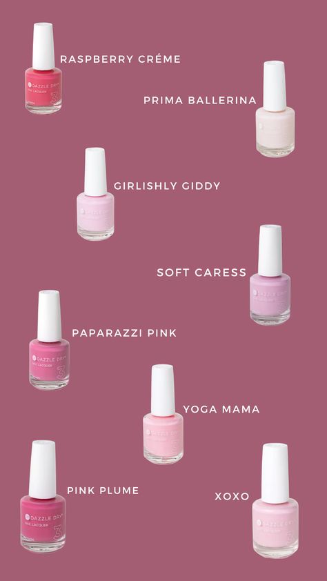 Check out our favortive pinks! https://dazzledry.com/collections/our-favorite-pinks Dazzle Dry Nail Polish Colors, Dazzle Dry Nail Polish, Princess Nail Designs, Pink Nail Polish Colors, Spring Nail Art Designs, Coquette Nail, Dazzle Dry, Aesthetic Nail Art, Princess Vibe