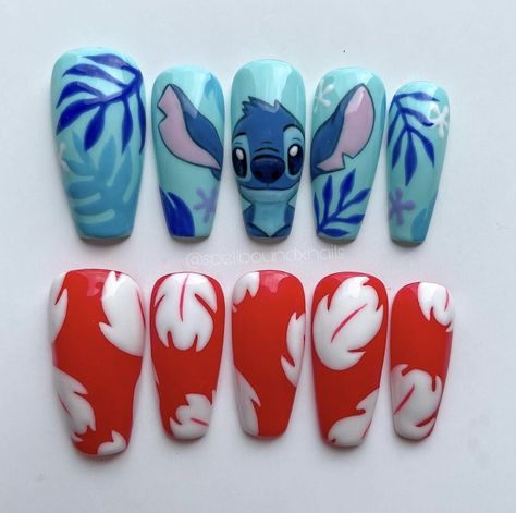 Summer Nails At Home, Claire's Nails, Spring Nails 2022, Disney Themed Nails, Spring Nails 2020, Disney Inspired Nails, Disney Acrylic Nails, Crazy Nail Art, New Nail Art Design