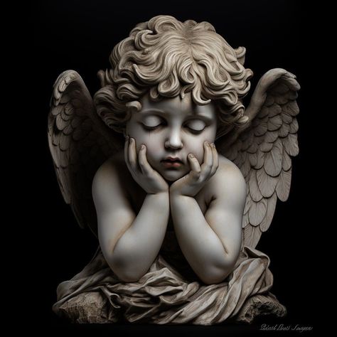 Angel Tattoo Ideas, Cherub Face, Angel Sculpture Art, Holy Spirit Tattoo, Cherub Art, Angel Statues Sculpture, Cherub Tattoo, Cherub Sculpture, Winning Tattoo